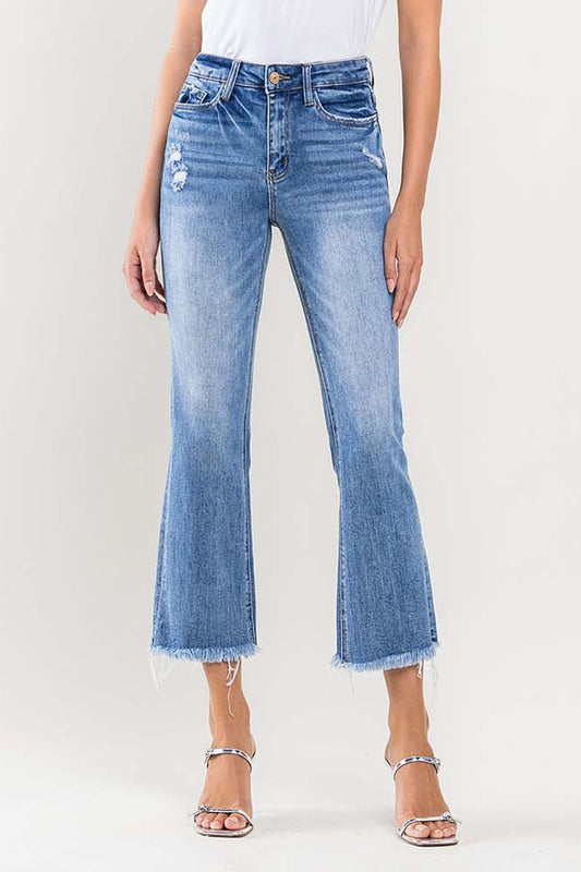 Vervet by Flying Monkey Full Size High Rise Cropped Flare Jeans - FunkyPeacockStore (Store description)