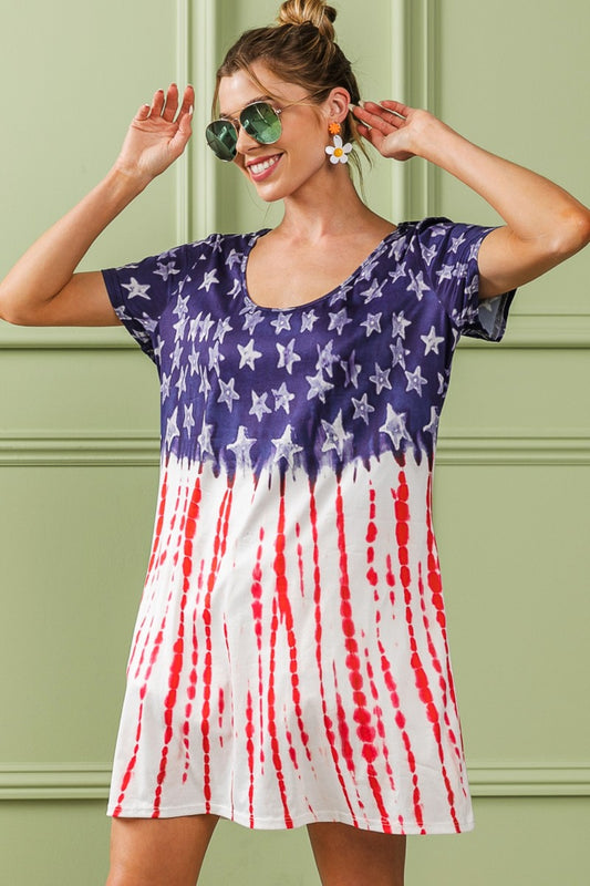 BiBi American Flag Theme Tee Dress - FunkyPeacockStore (Store description)