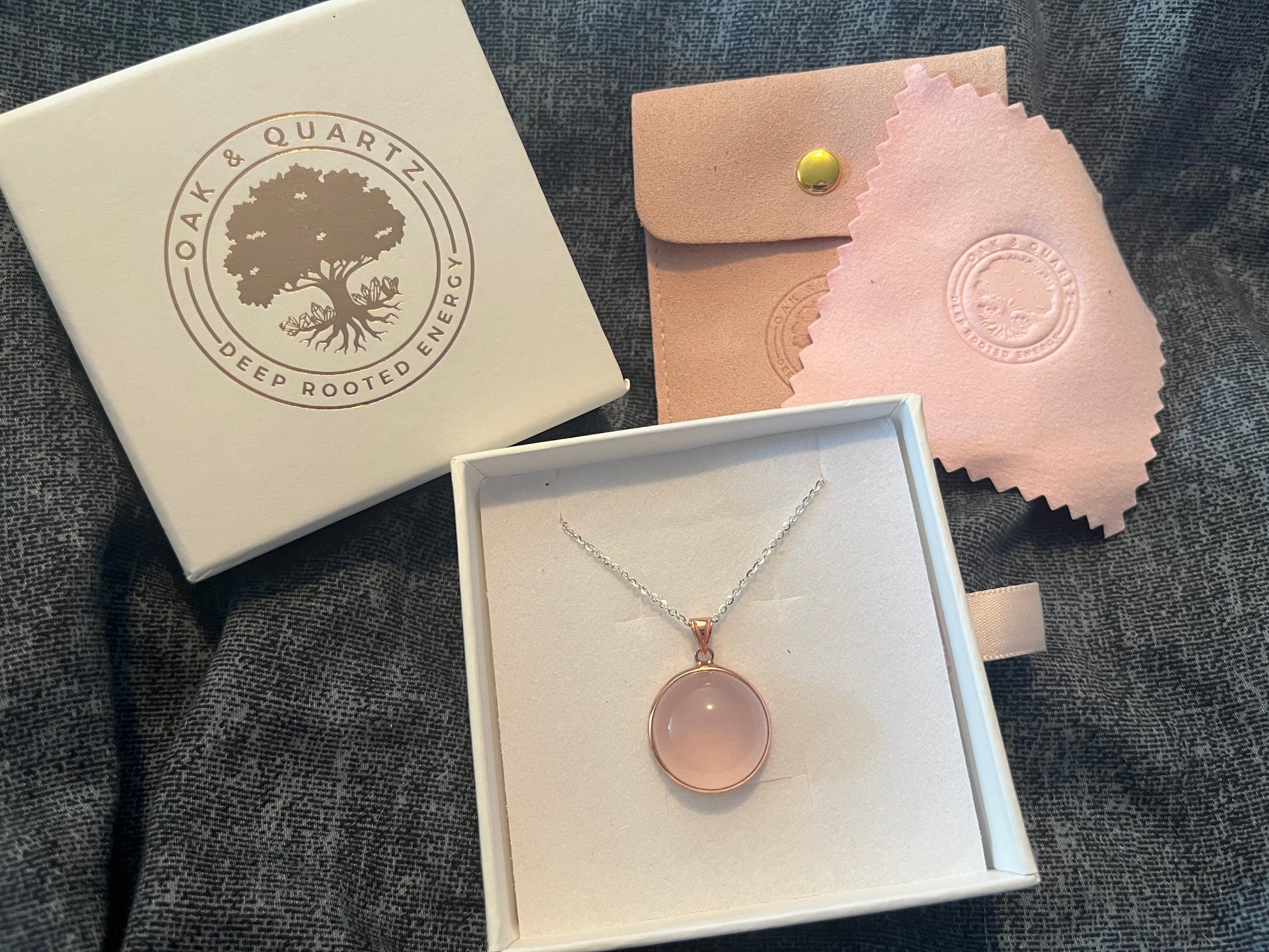 Oak & Quartz Rose Quartz Pendant - FunkyPeacockStore (Store description)