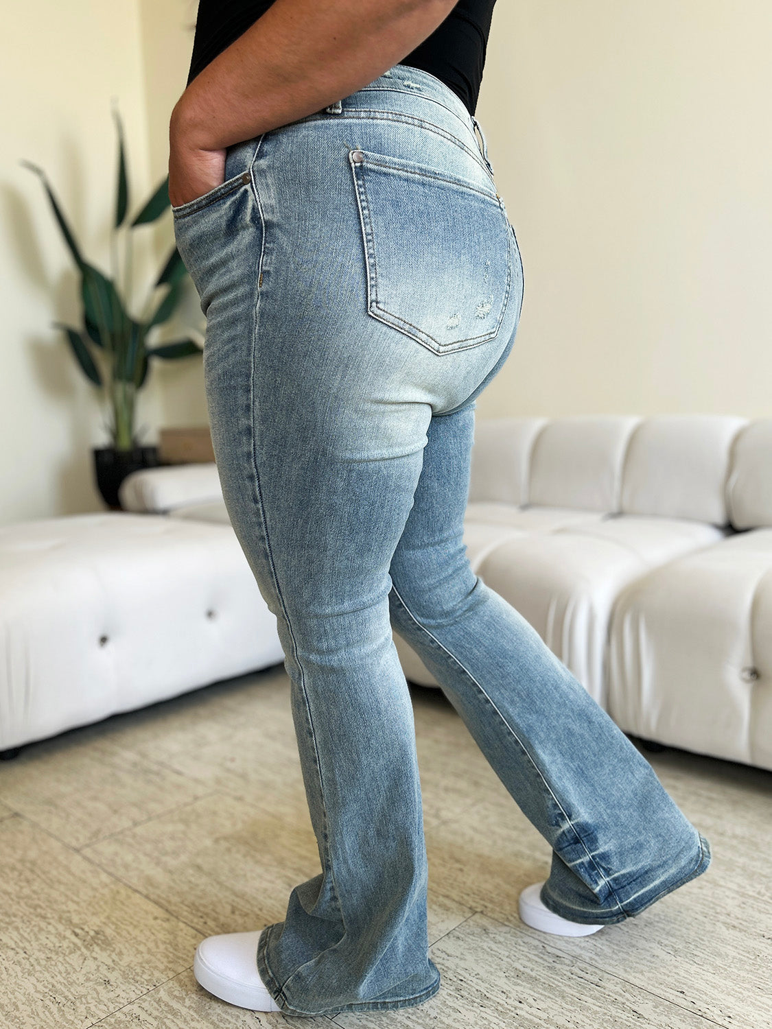 Judy Blue Full Size High Waist Flare Jeans - FunkyPeacockStore (Store description)