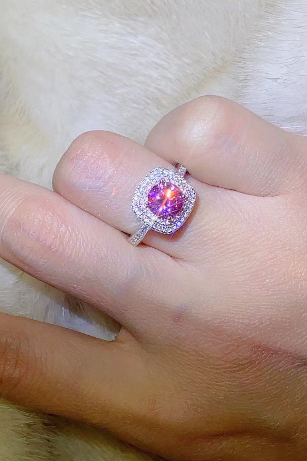 1 Carat Moissanite Two-Tone Ring - FunkyPeacockStore (Store description)