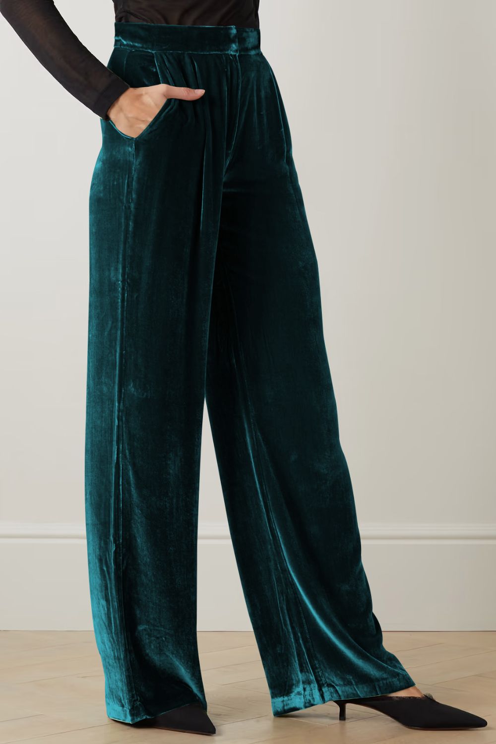 Loose Fit High Waist Long Pants with Pockets - FunkyPeacockStore (Store description)