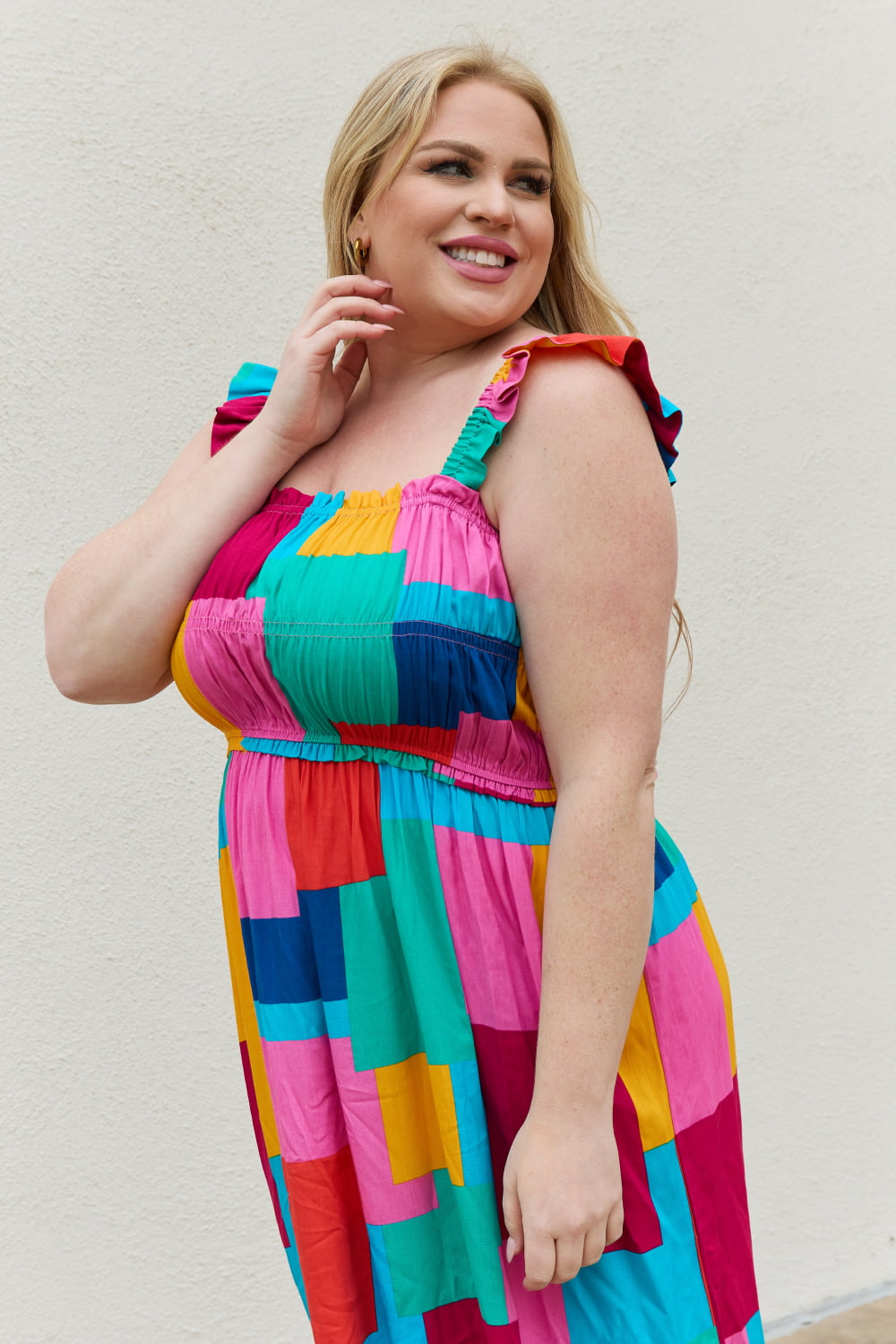 And The Why Multicolored Square Print Summer Dress - FunkyPeacockStore (Store description)