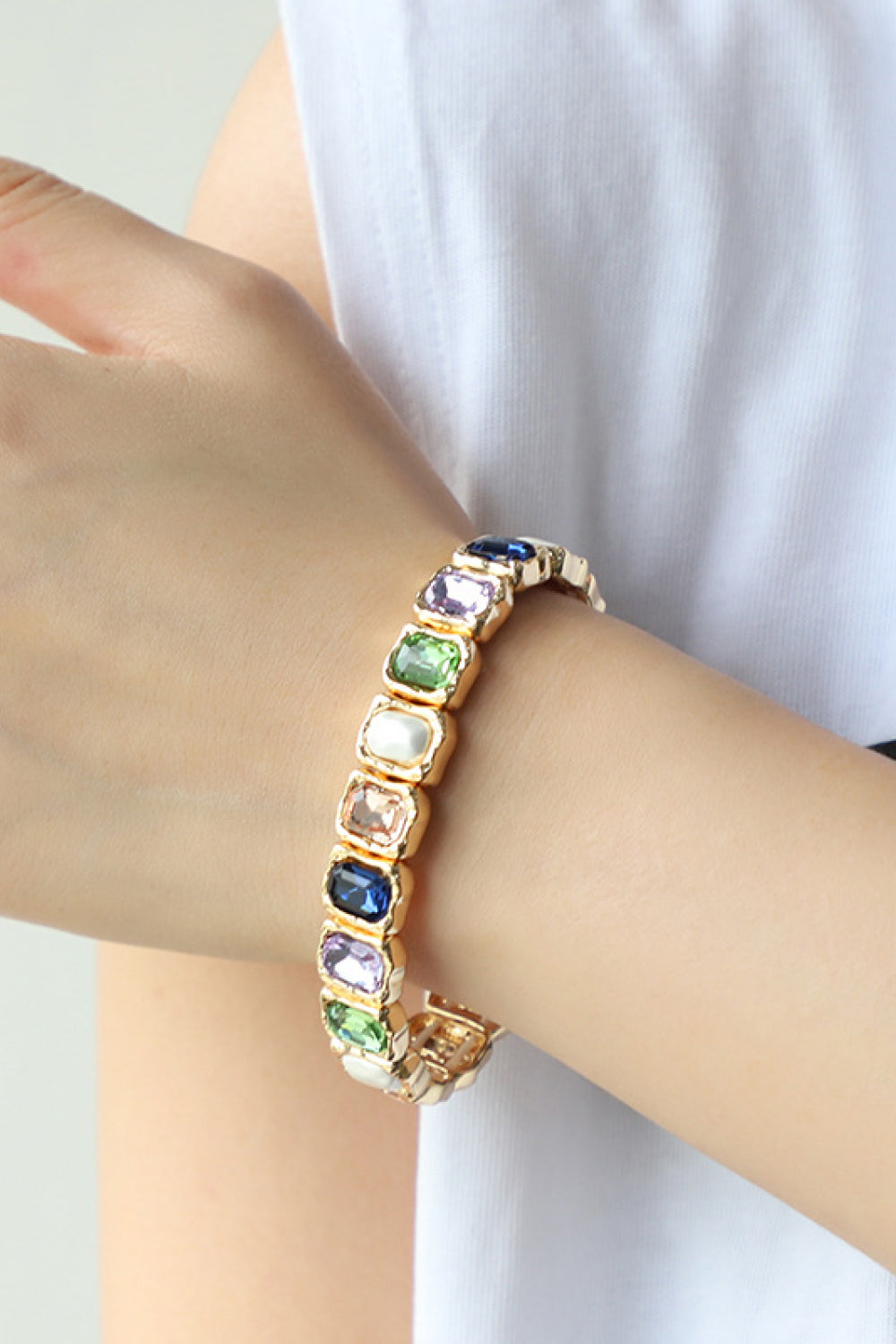 Glass Stone Alloy Bracelet - FunkyPeacockStore (Store description)