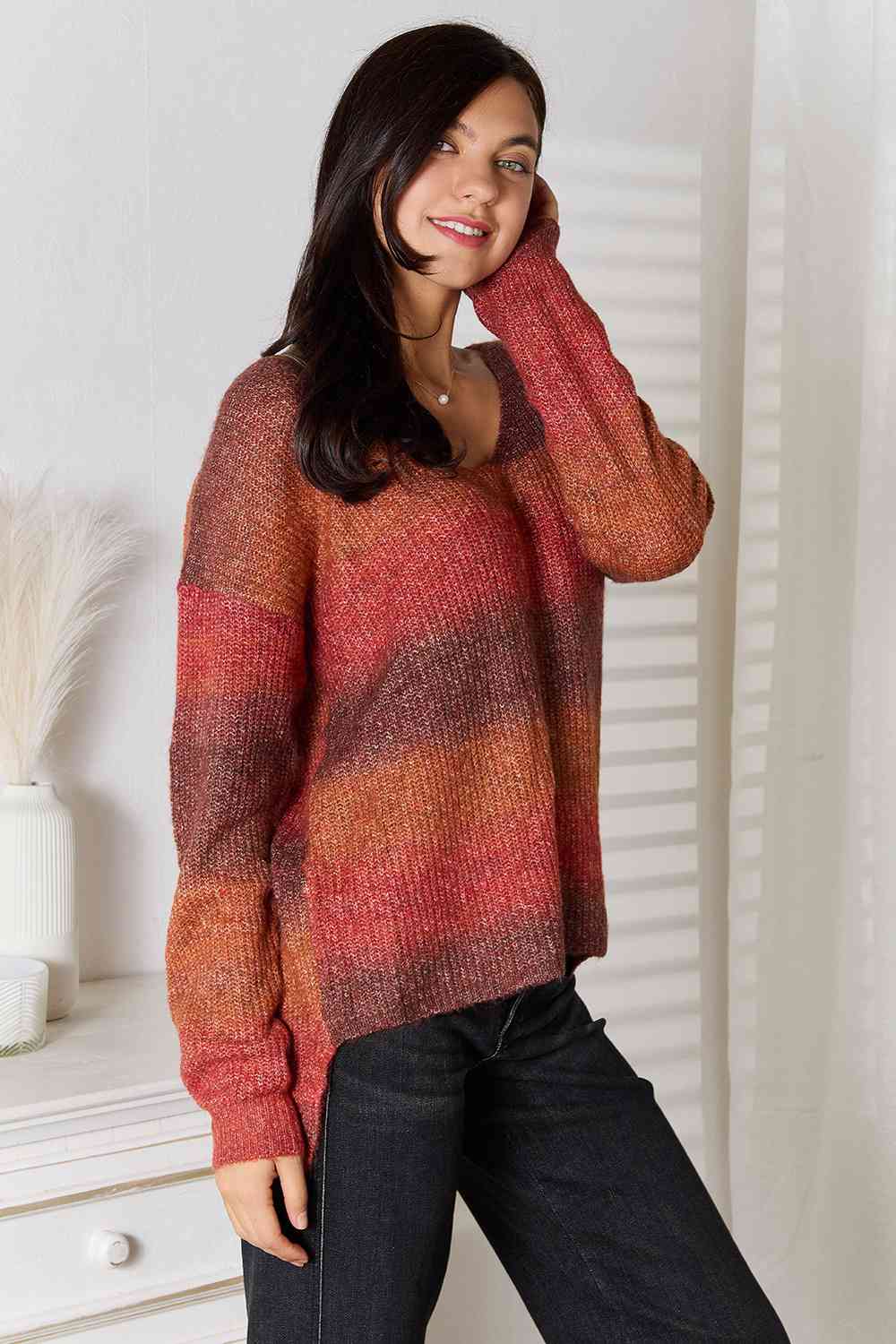 Gradient V-Neck Sweater - FunkyPeacockStore (Store description)