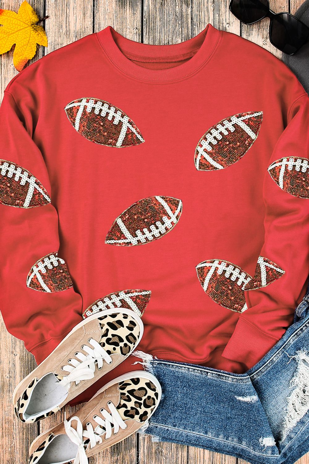 Sequin Football Patch Sweatshirt - FunkyPeacockStore (Store description)