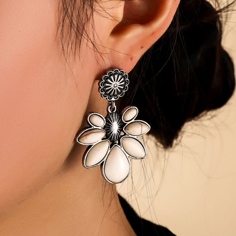 Artificial Turquoise Flower Earrings - FunkyPeacockStore (Store description)