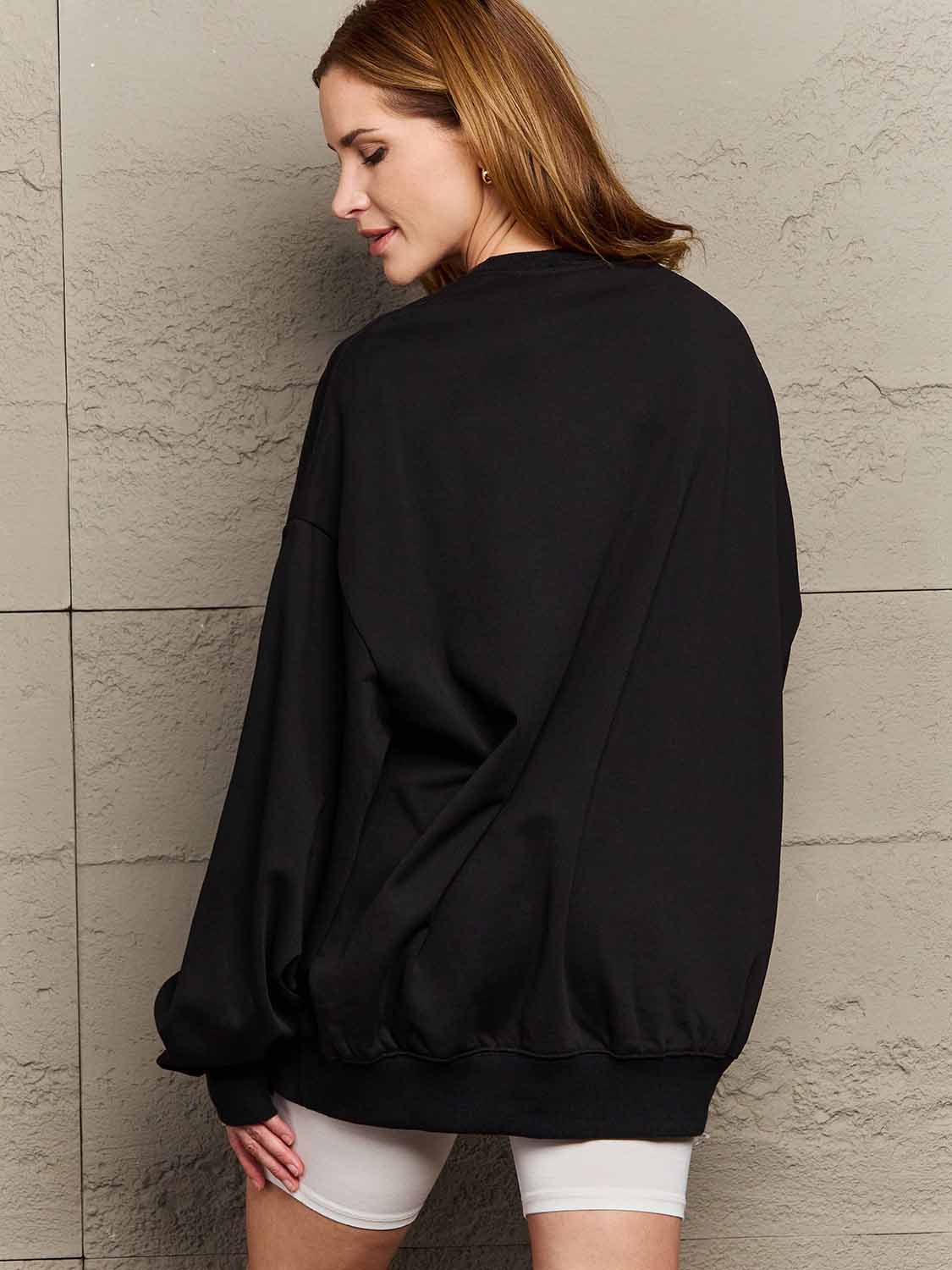 Simply Love Full Size Dropped Shoulder Sweatshirt - FunkyPeacockStore (Store description)