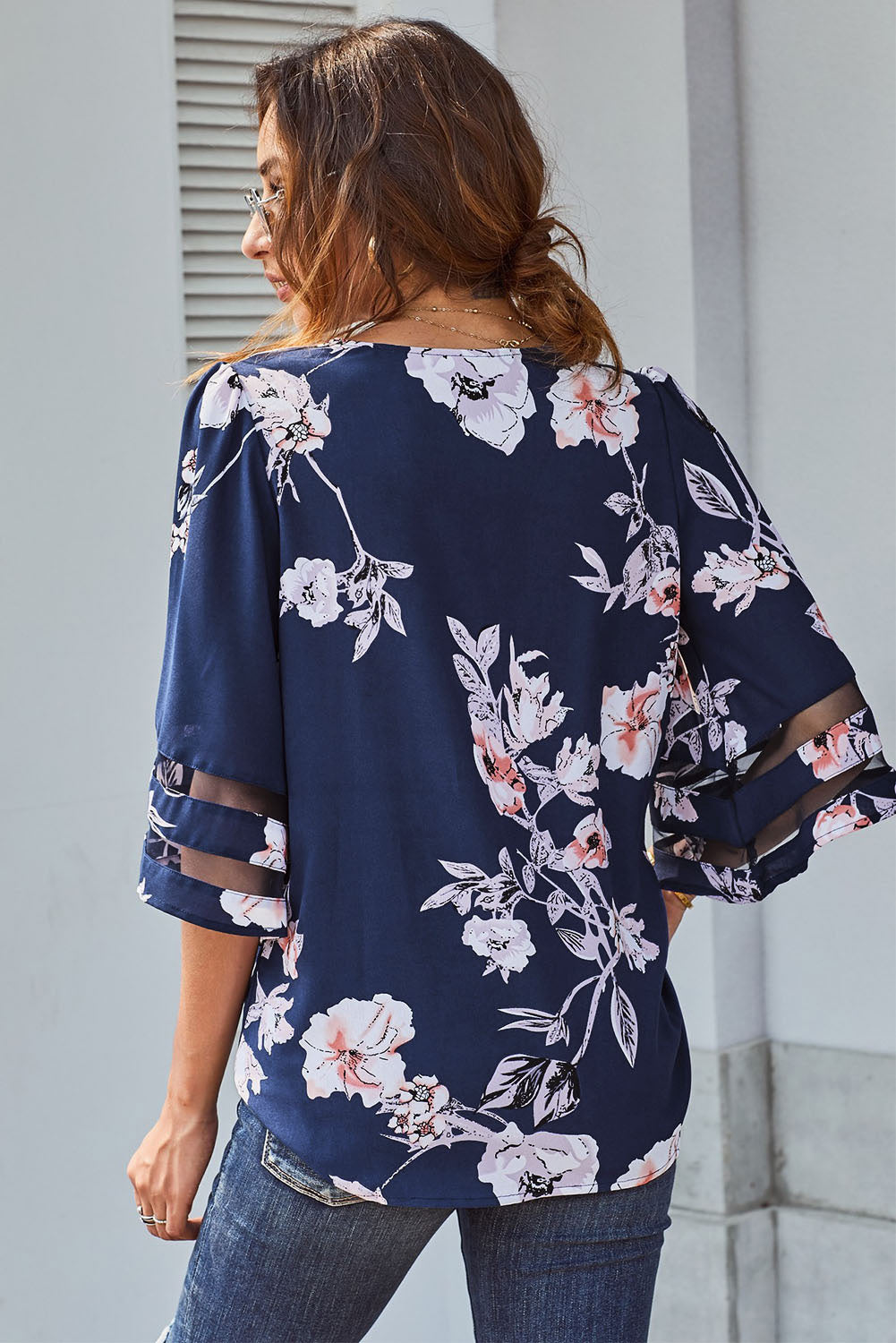 Printed Flare Sleeve Top - FunkyPeacockStore (Store description)