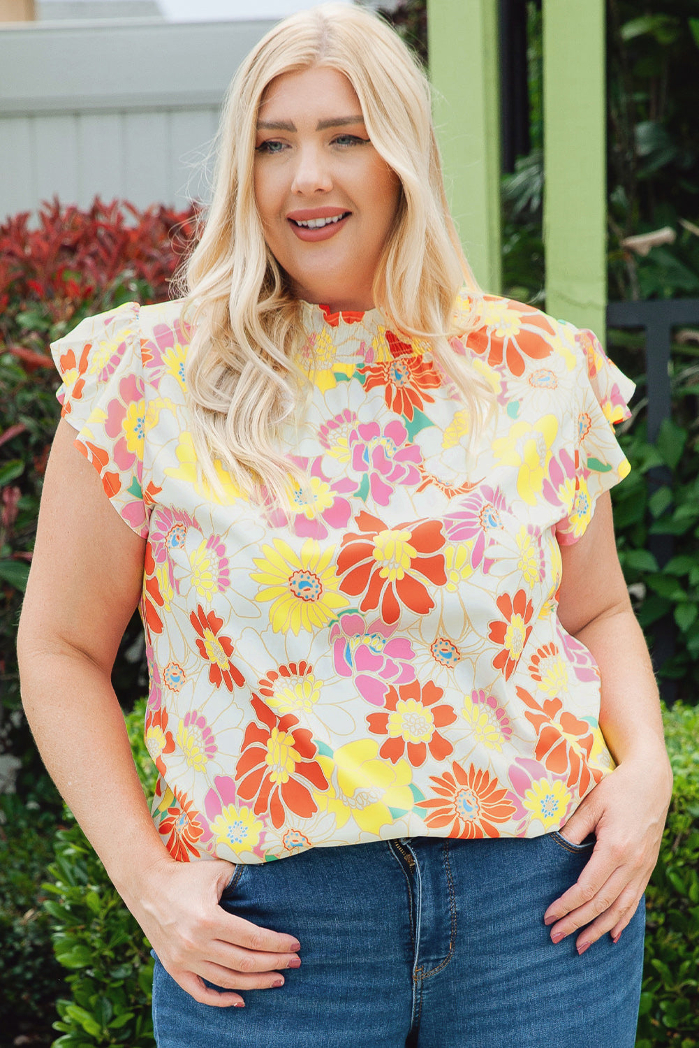 Floral Butterfly Sleeve Blouse - FunkyPeacockStore (Store description)