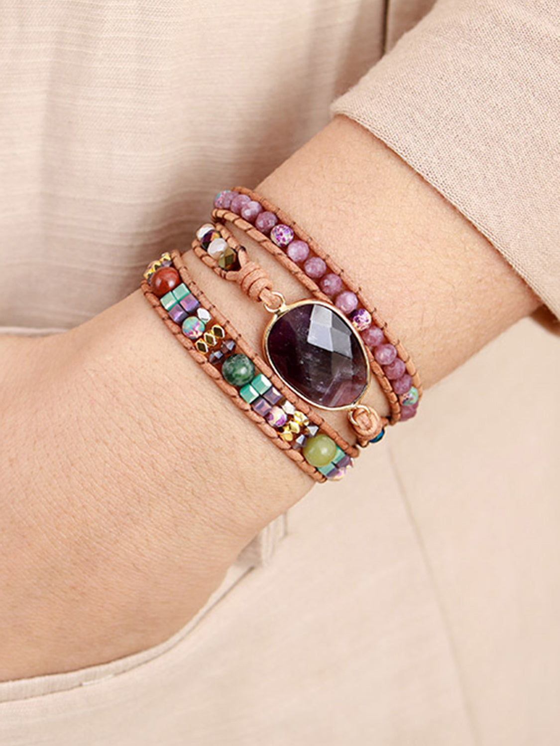 Triple-Layer Amethyst Bracelet - FunkyPeacockStore (Store description)