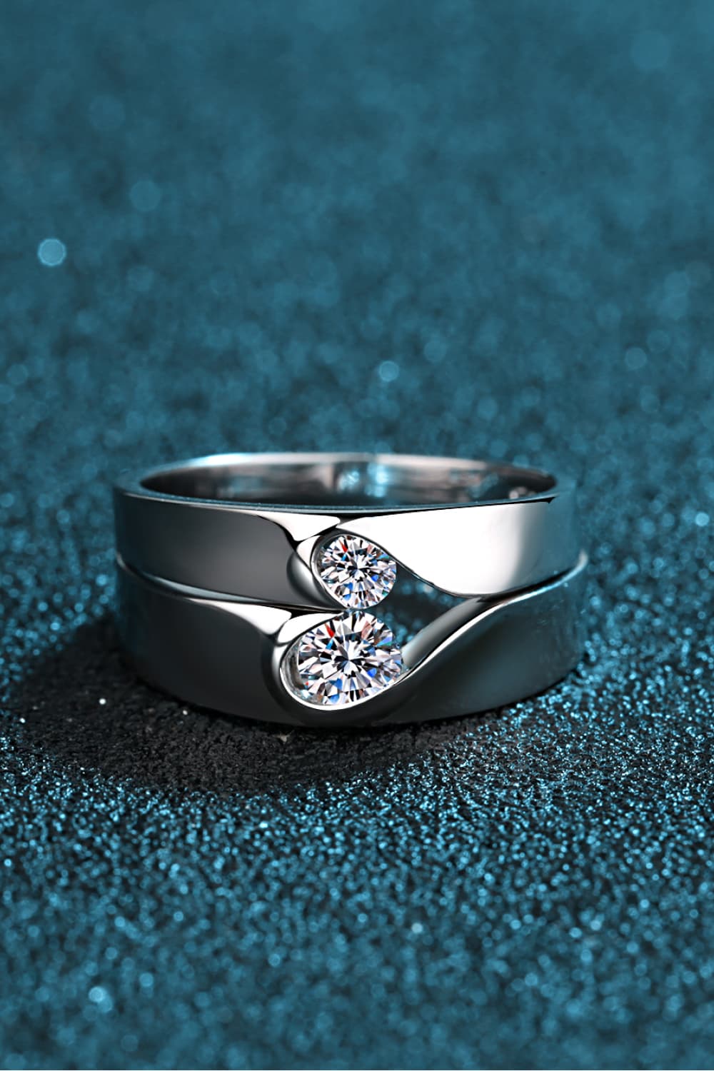 Moissanite Rhodium-Plated Ring - FunkyPeacockStore (Store description)