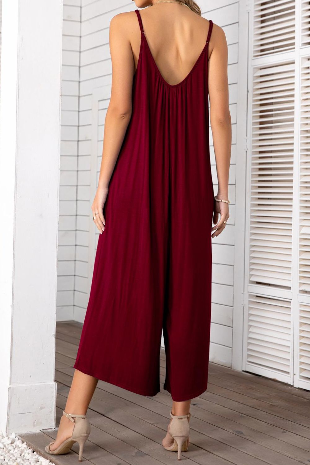 Spaghetti Strap Scoop Neck Jumpsuit - FunkyPeacockStore (Store description)