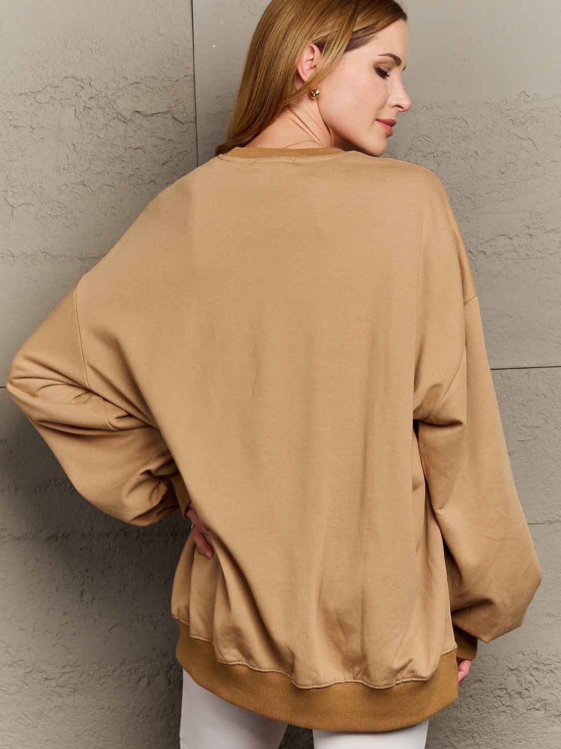 Simply Love Full Size Dropped Shoulder Sweatshirt - FunkyPeacockStore (Store description)