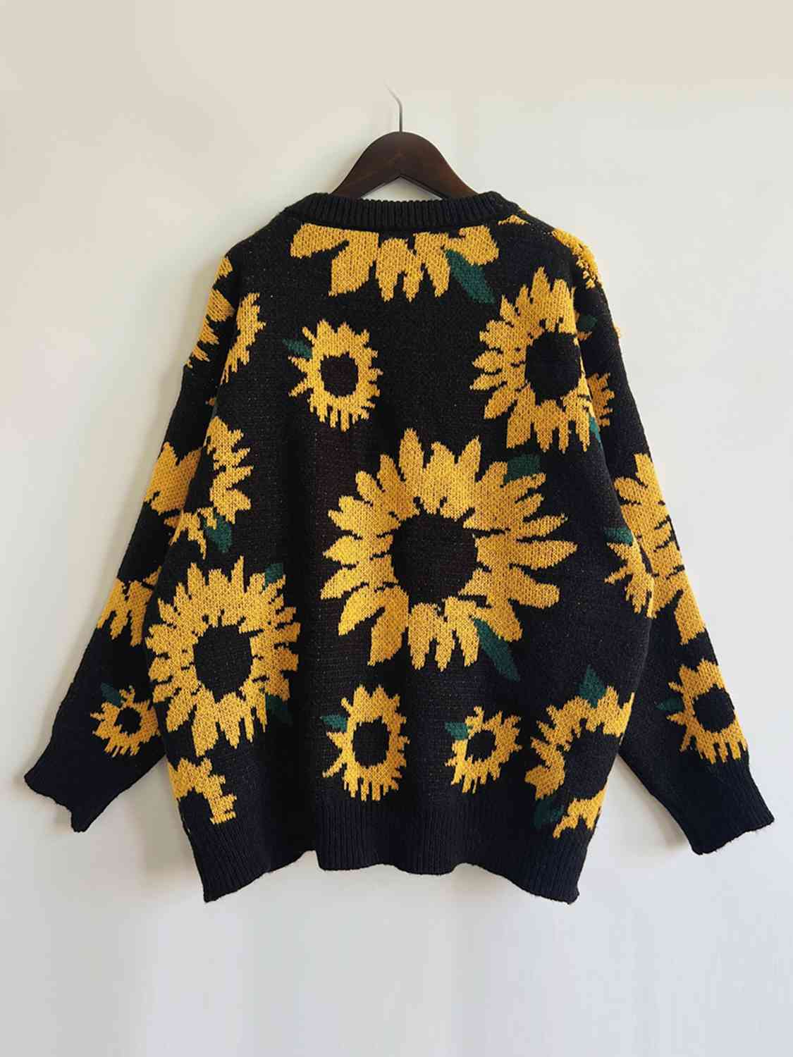 Sunflower Dropped Shoulder Long Sleeve Sweater - FunkyPeacockStore (Store description)