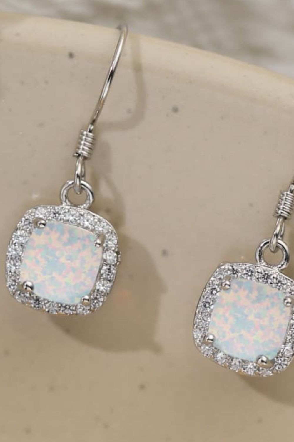 Opal Square Drop Earrings - FunkyPeacockStore (Store description)