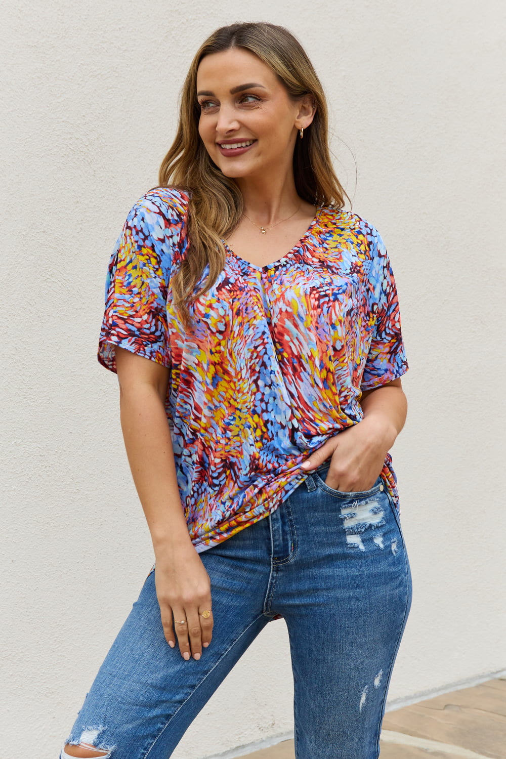 Be Stage Printed Dolman Flowy Top - FunkyPeacockStore (Store description)