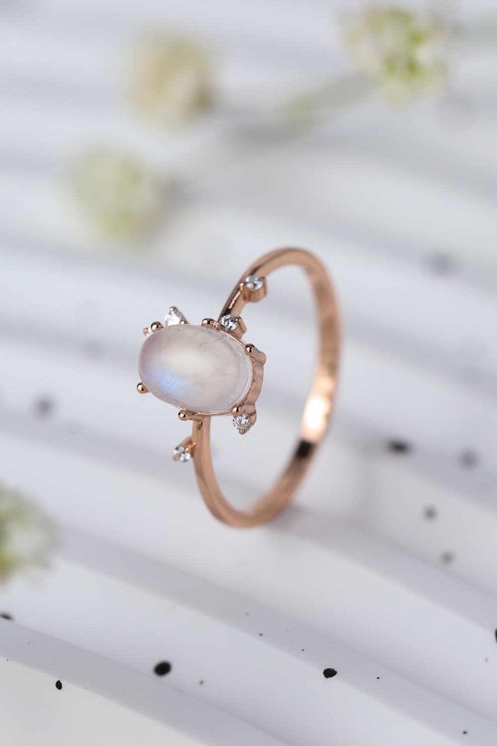 High Quality Natural Moonstone 925 Sterling Silver Ring - FunkyPeacockStore (Store description)