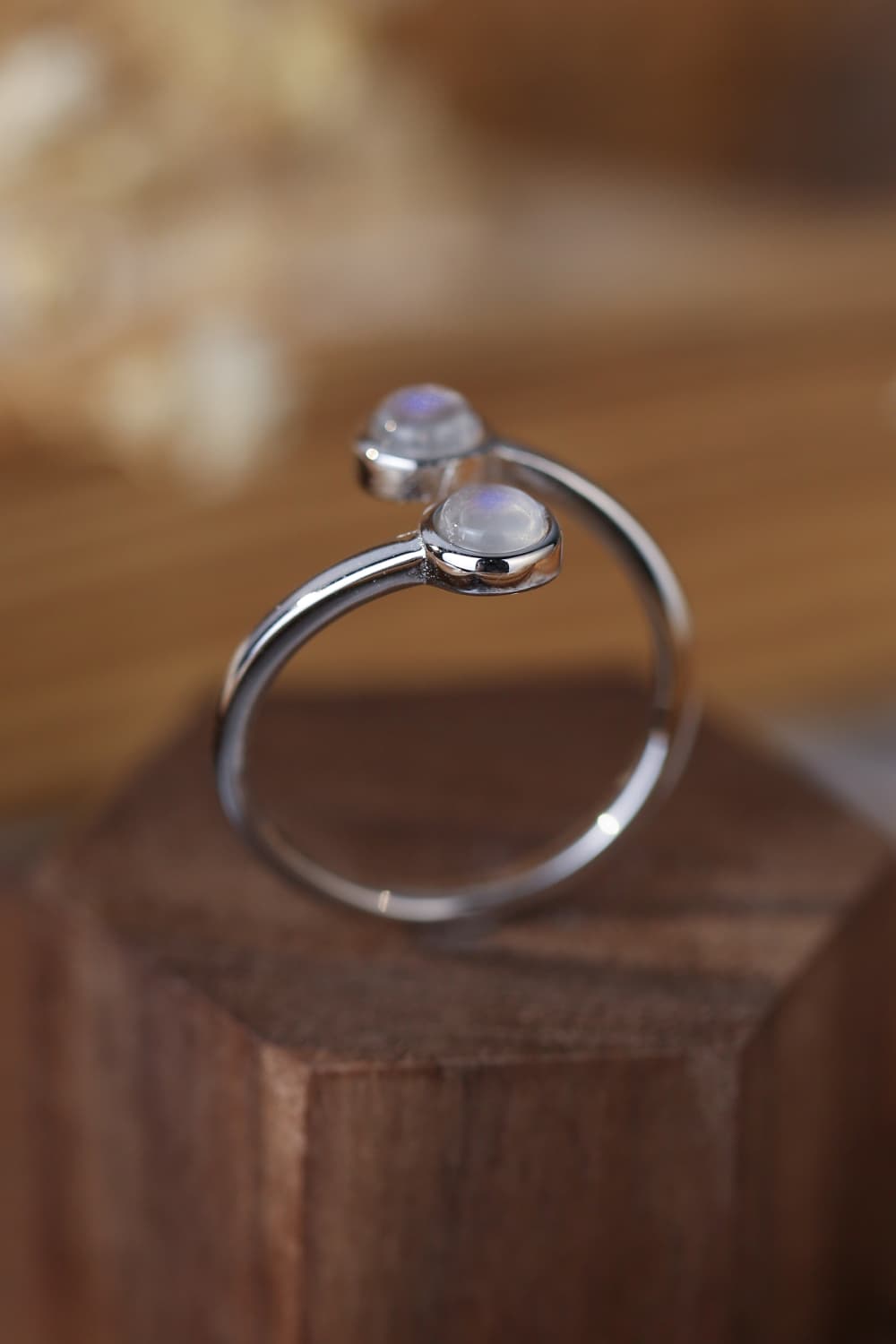 High Quality Natural Moonstone 925 Sterling Silver Toi Et Moi Ring - FunkyPeacockStore (Store description)
