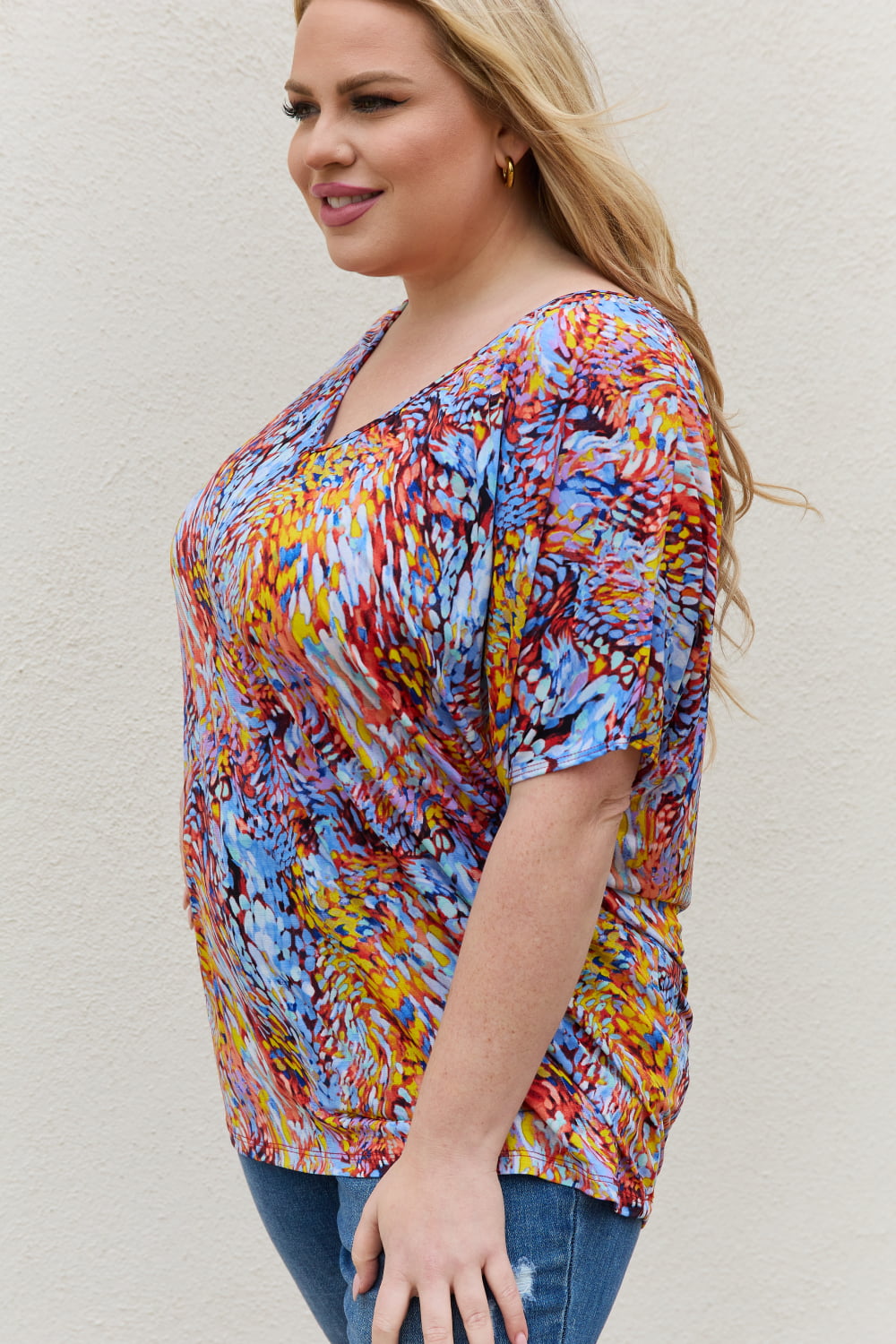 Be Stage Printed Dolman Flowy Top - FunkyPeacockStore (Store description)