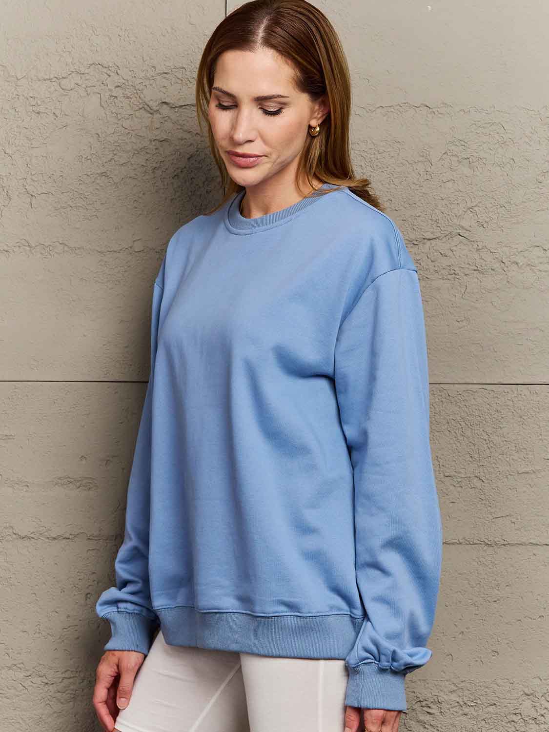 Simply Love Full Size Dropped Shoulder Sweatshirt - FunkyPeacockStore (Store description)