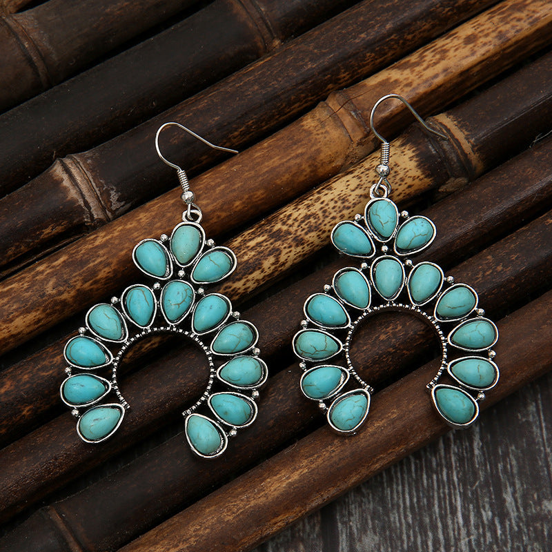 Artificial Turquoise Drop Earrings - FunkyPeacockStore (Store description)