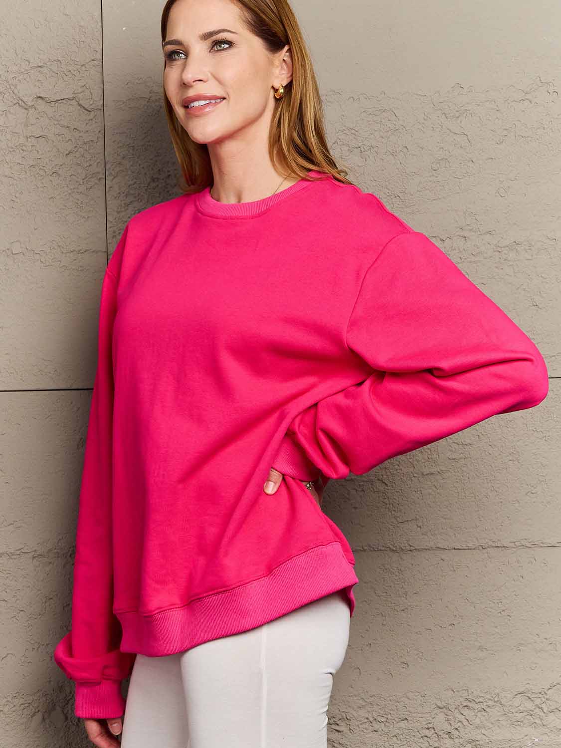 Simply Love Full Size Dropped Shoulder Sweatshirt - FunkyPeacockStore (Store description)