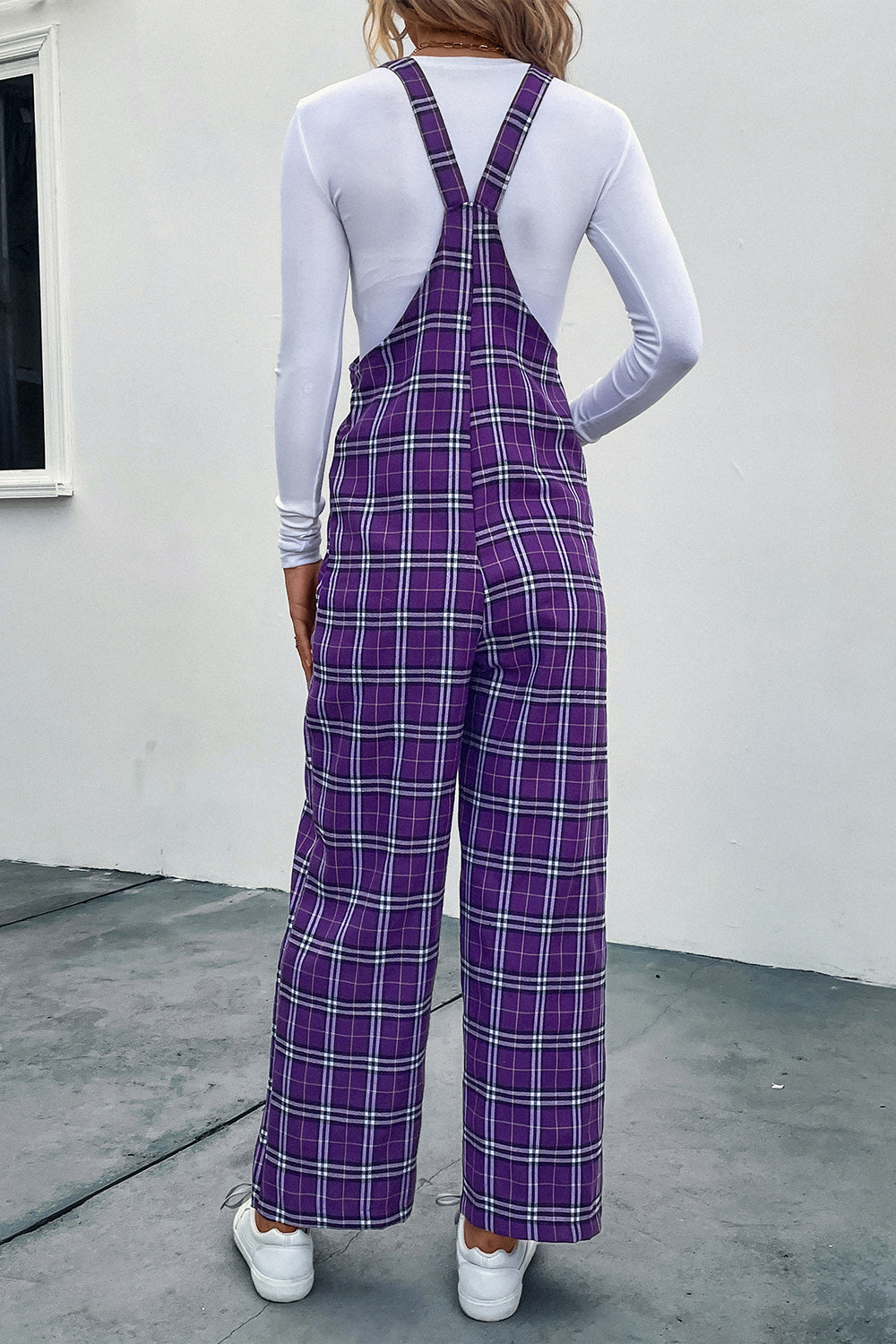 Plaid Straight Leg Overalls - FunkyPeacockStore (Store description)