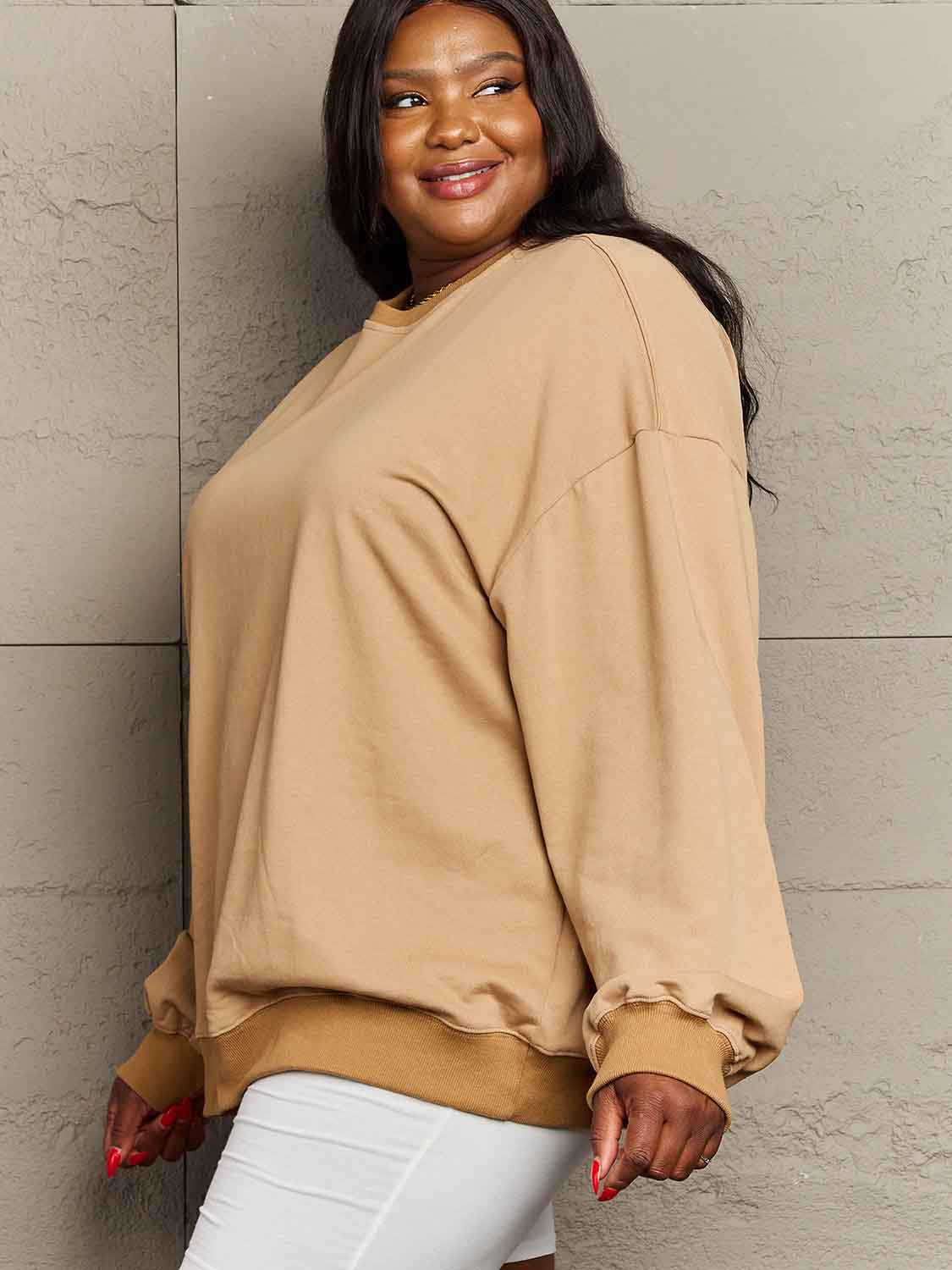 Simply Love Full Size Dropped Shoulder Sweatshirt - FunkyPeacockStore (Store description)