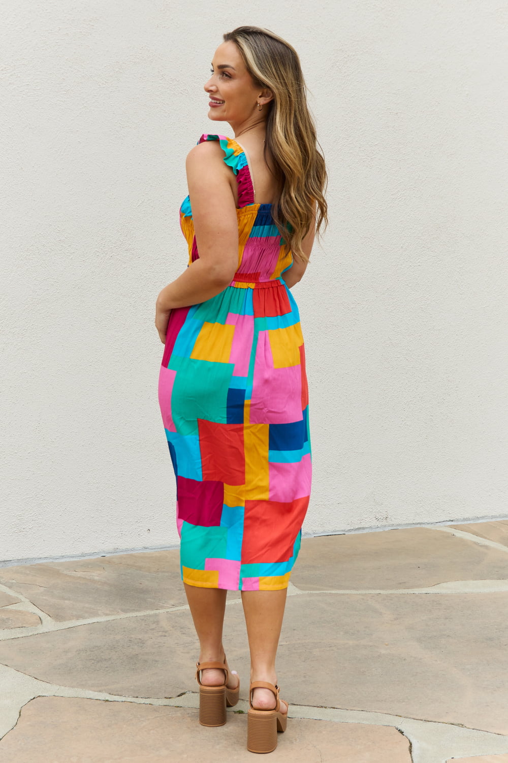 And The Why Multicolored Square Print Summer Dress - FunkyPeacockStore (Store description)