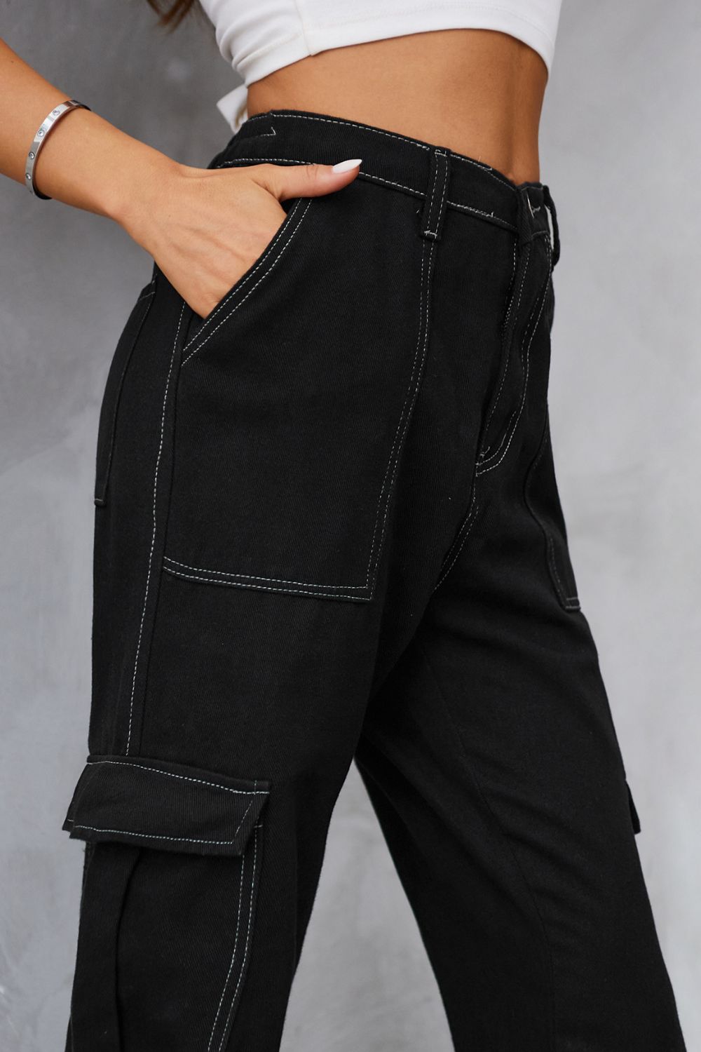 Long Straight Leg Jeans with Pockets - FunkyPeacockStore (Store description)