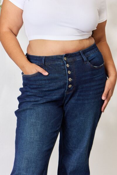 Judy Blue Button-Fly Straight Jeans - FunkyPeacockStore (Store description)