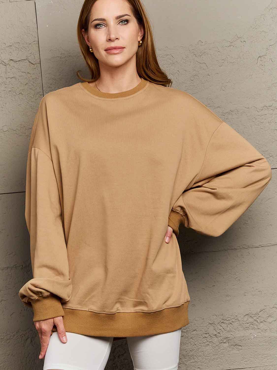 Simply Love Full Size Dropped Shoulder Sweatshirt - FunkyPeacockStore (Store description)