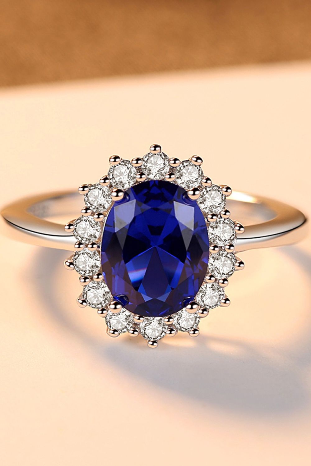 Synthetic Sapphire 925 Sterling Silver Ring - FunkyPeacockStore (Store description)