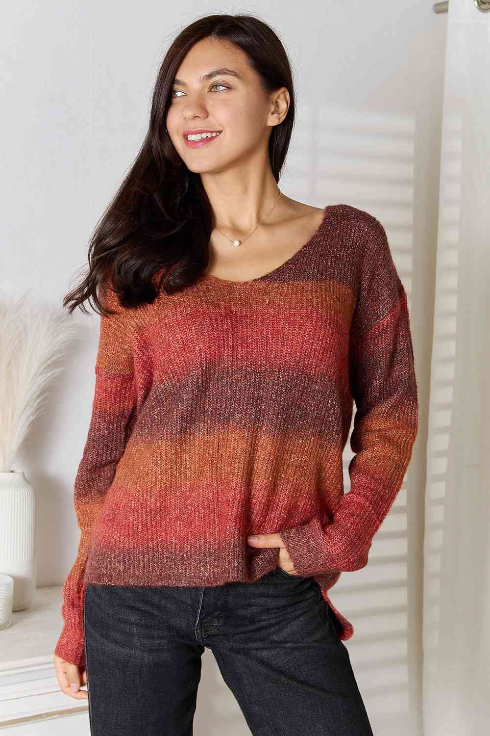 Gradient V-Neck Sweater - FunkyPeacockStore (Store description)