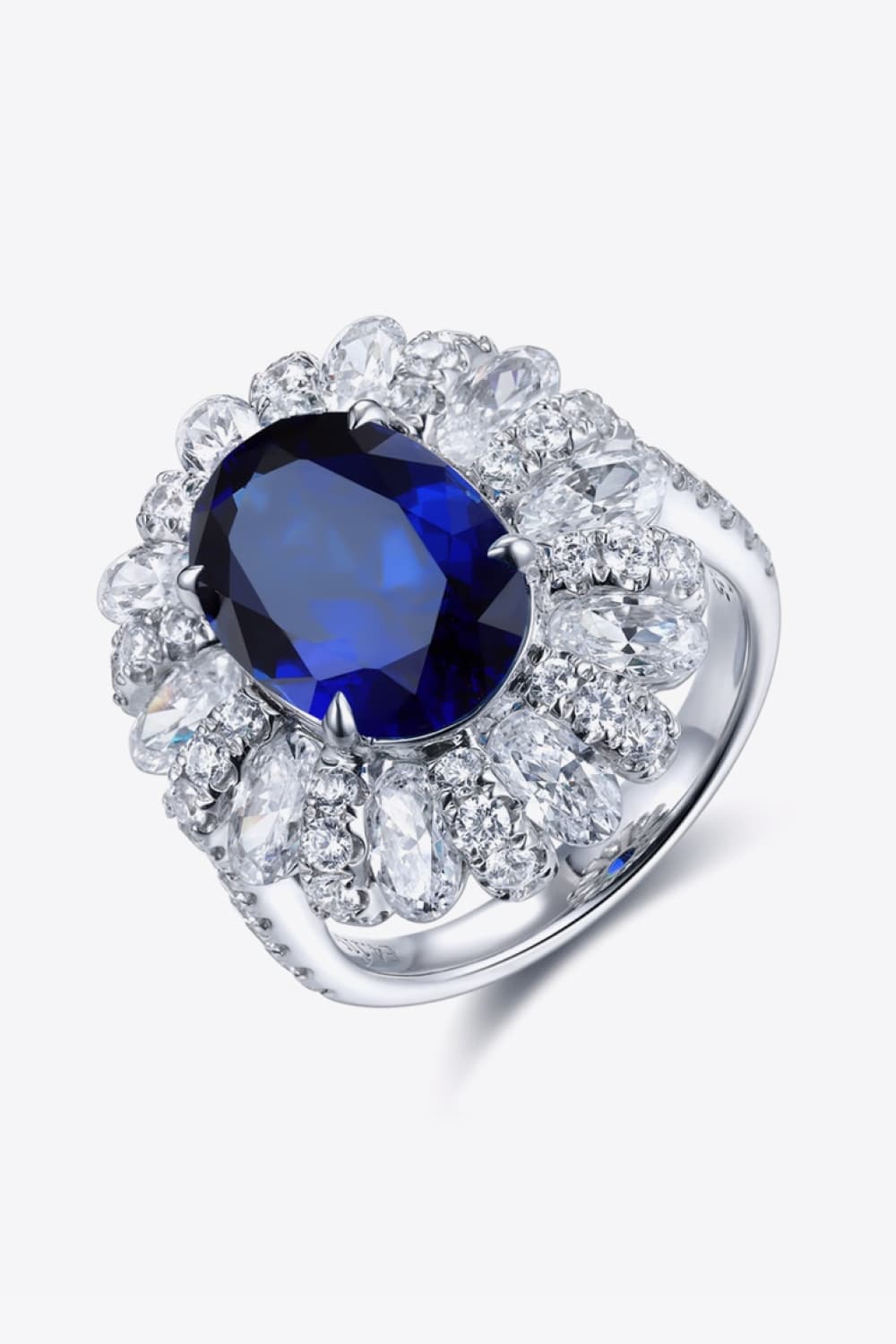 5 Carat Lab-Grown Sapphire Flower Shape Ring - FunkyPeacockStore (Store description)