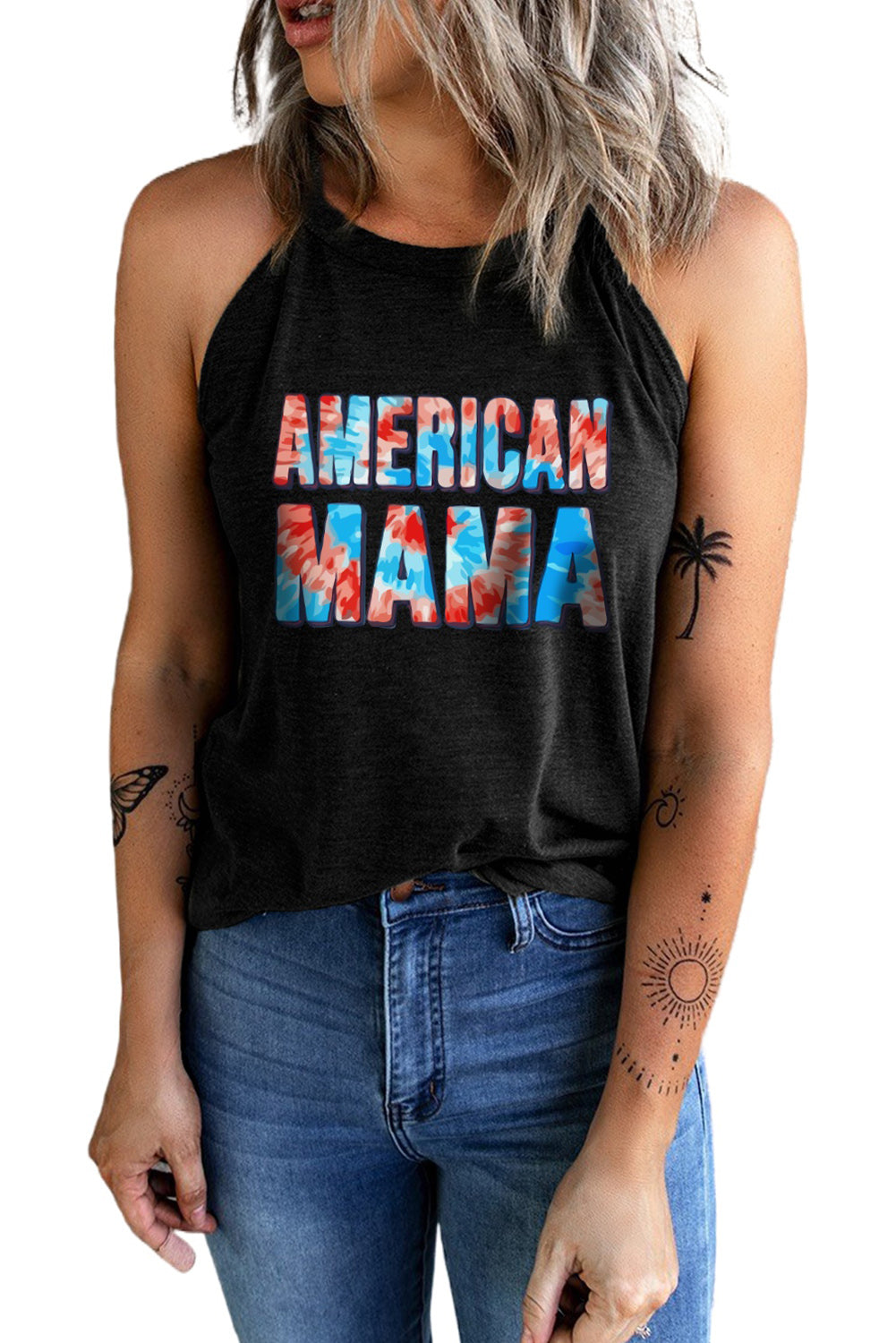 AMERICAN MAMA Graphic Tank - FunkyPeacockStore (Store description)