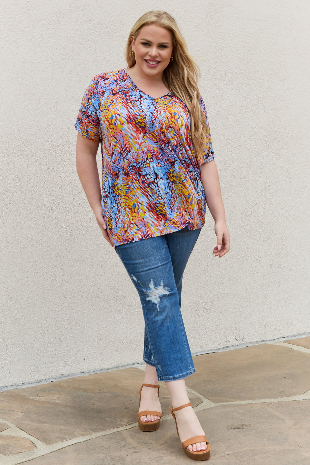 Be Stage Printed Dolman Flowy Top - FunkyPeacockStore (Store description)