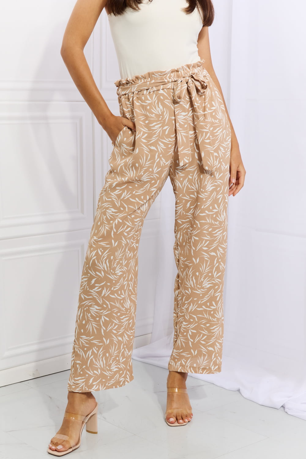 Heimish Right Angle Geometric Printed Pants in Tan - FunkyPeacockStore (Store description)