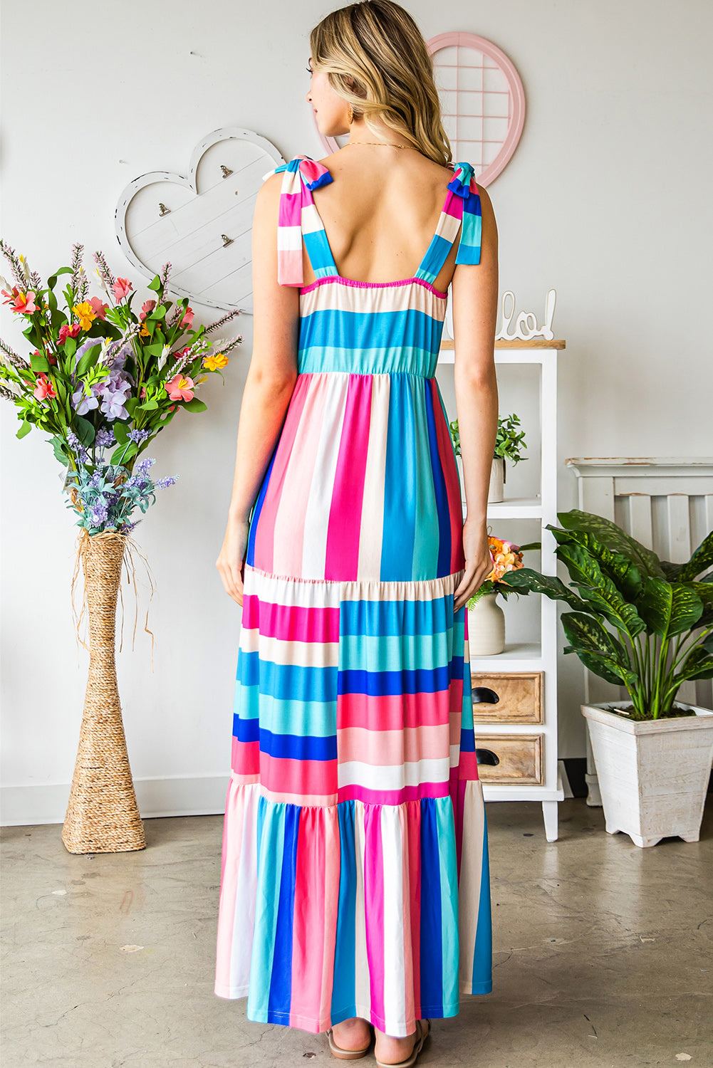 Striped Sleeveless Maxi Dress - FunkyPeacockStore (Store description)