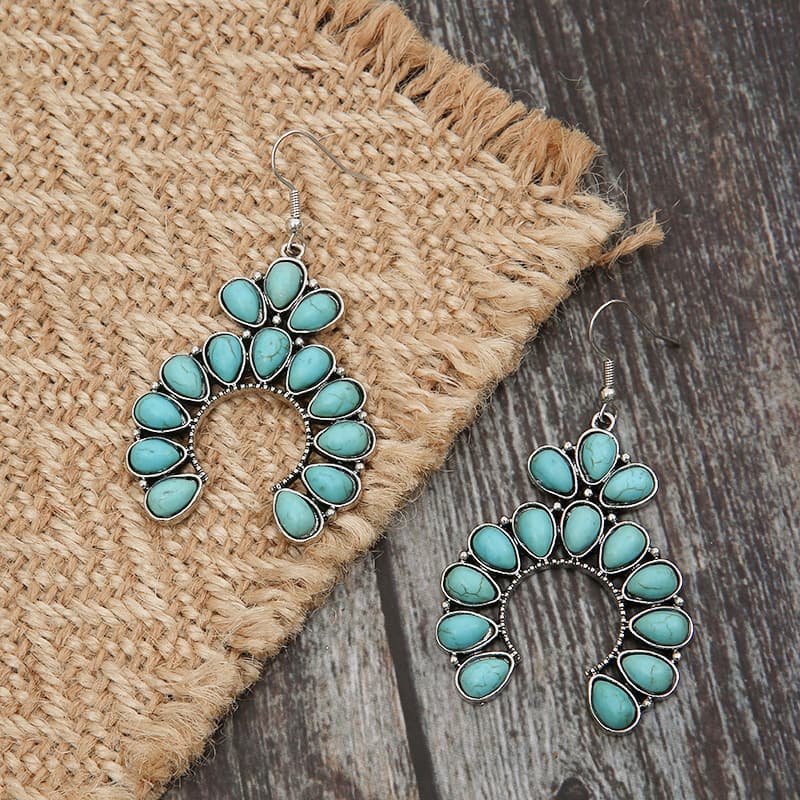 Artificial Turquoise Drop Earrings - FunkyPeacockStore (Store description)