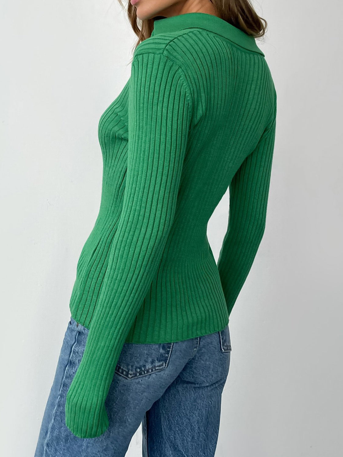 Johnny Collar Rib-Knit Top - FunkyPeacockStore (Store description)