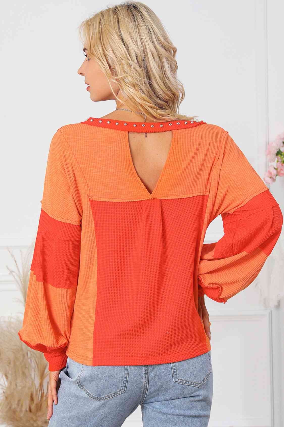 Color Block V-Neck Top - FunkyPeacockStore (Store description)