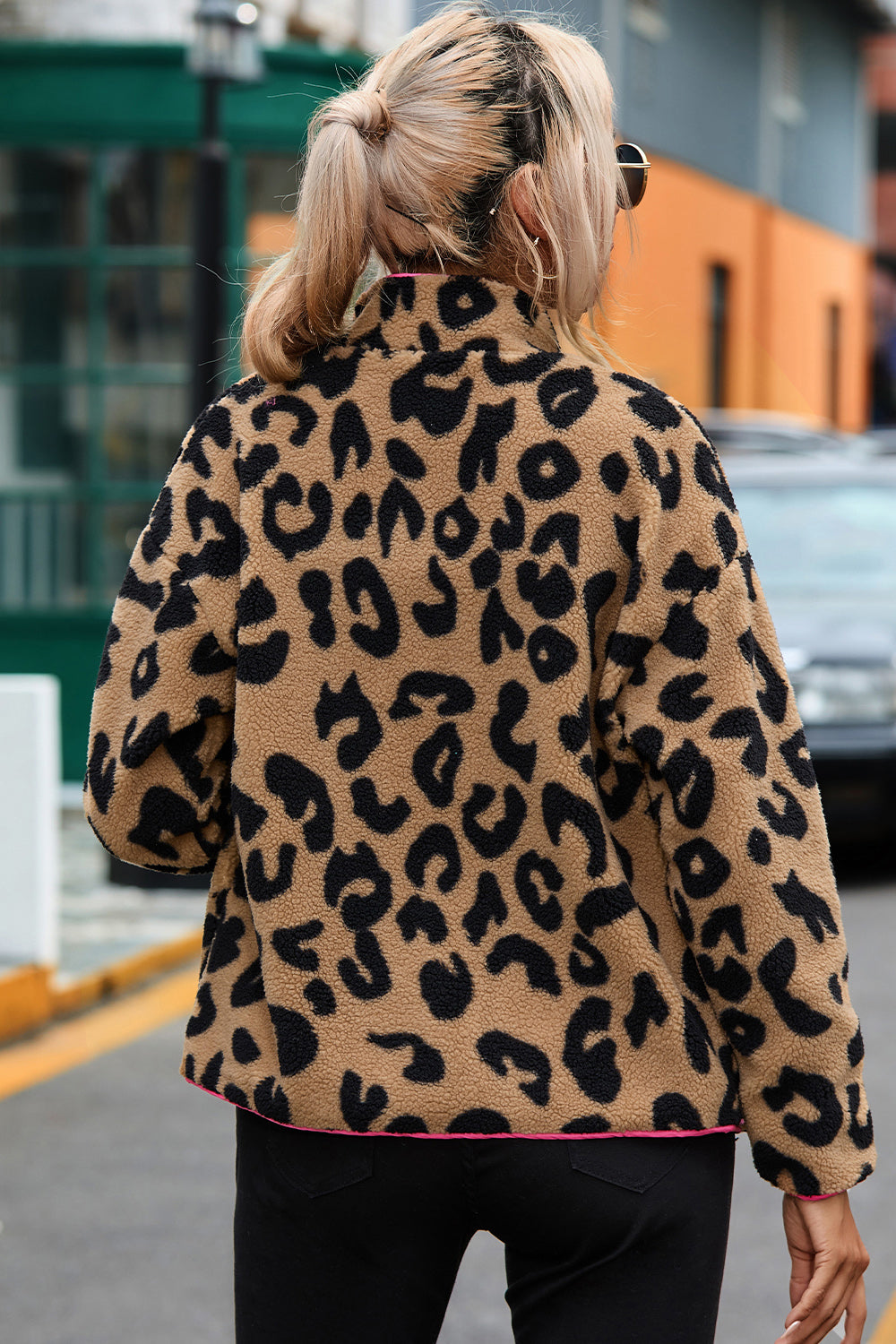 Leopard Zip-Up Dropped Shoulder Jacket - FunkyPeacockStore (Store description)