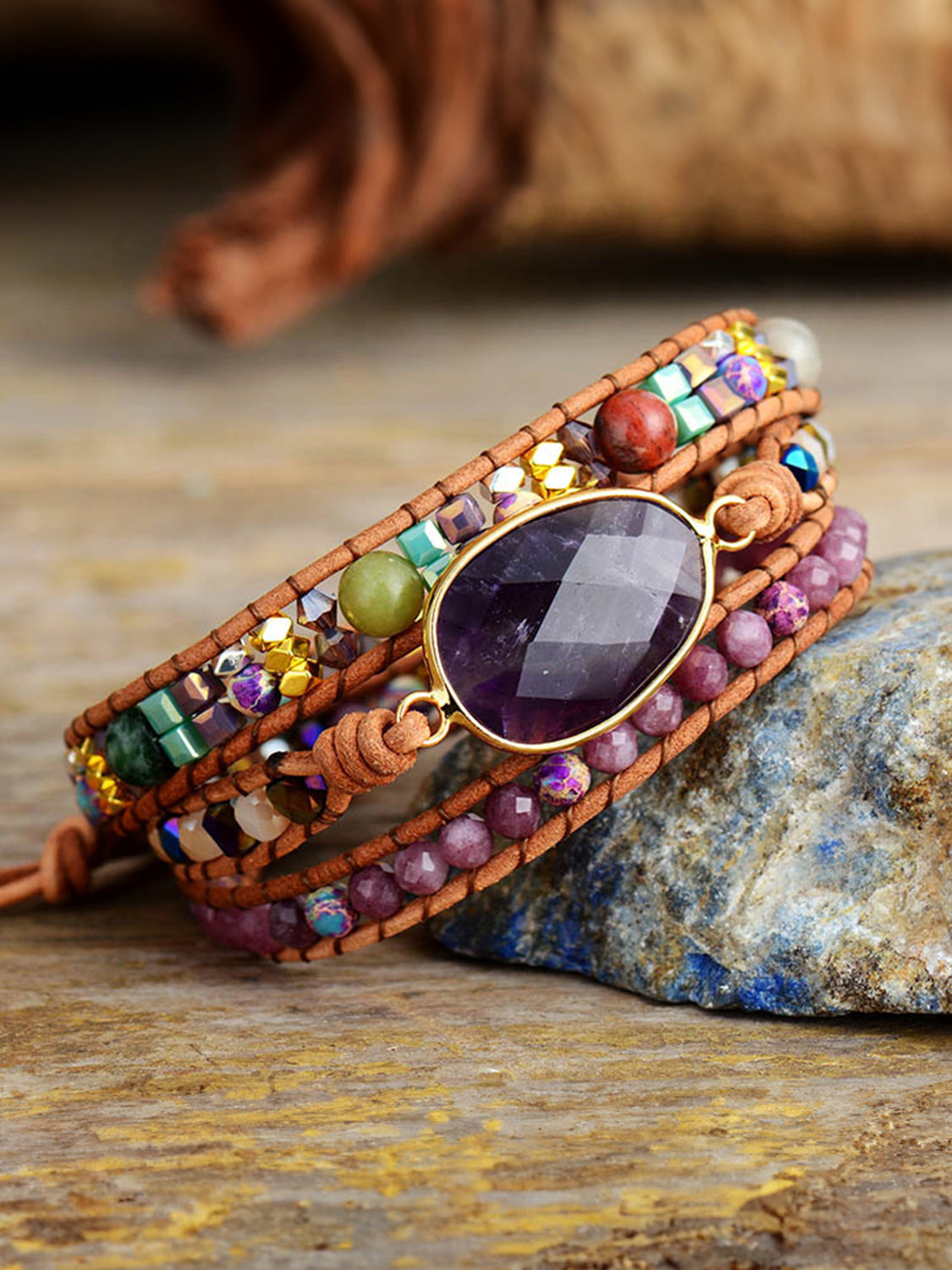 Triple-Layer Amethyst Bracelet - FunkyPeacockStore (Store description)