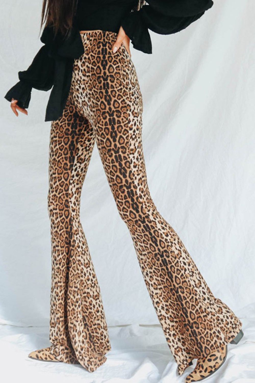 Leopard Print Flare Leg Pants - FunkyPeacockStore (Store description)