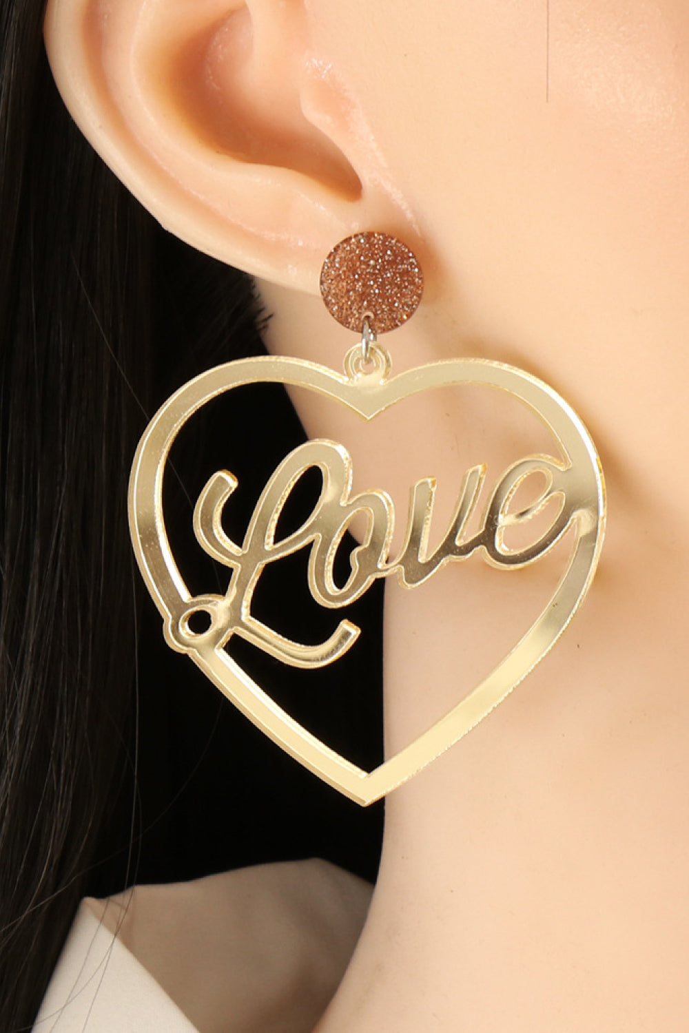 Heart Shape Acrylic Dangle Earrings - FunkyPeacockStore (Store description)