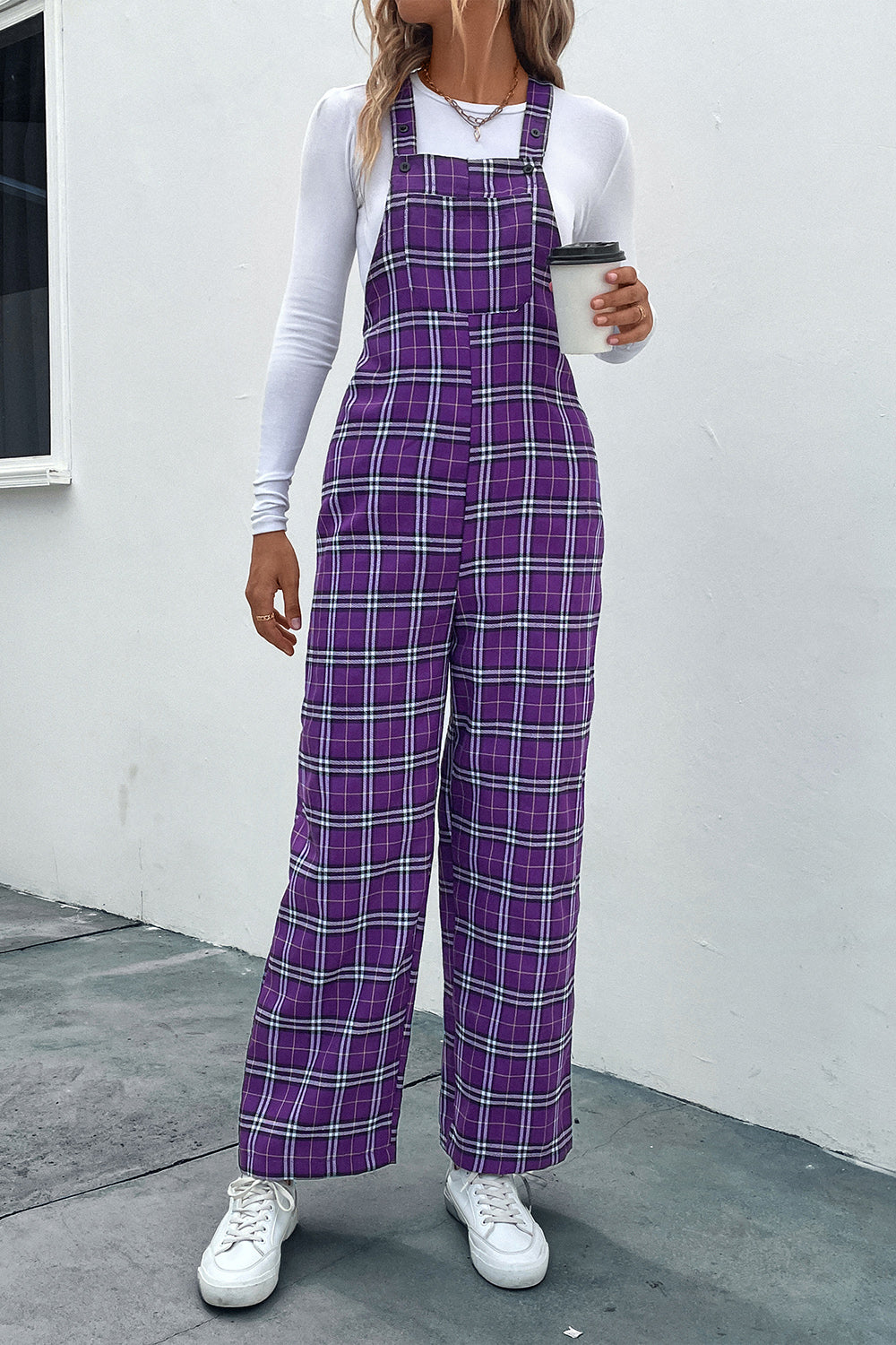 Plaid Straight Leg Overalls - FunkyPeacockStore (Store description)