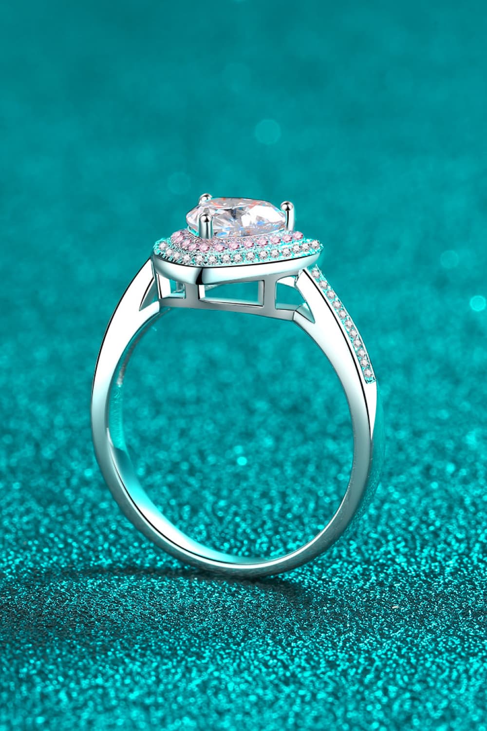 1 Carat Moissanite Heart 925 Sterling Silver Ring - FunkyPeacockStore (Store description)