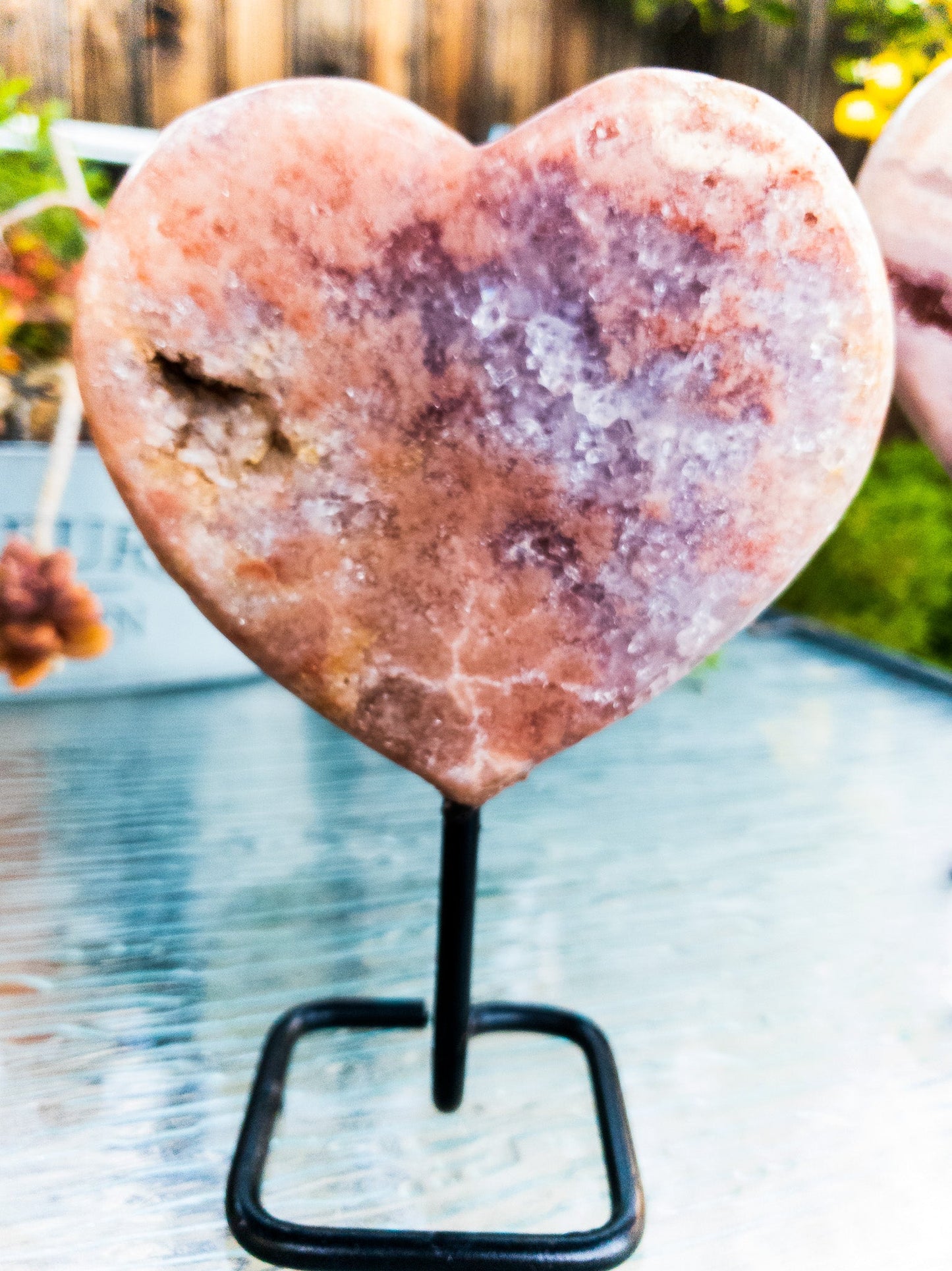 Pink Amethyst Heart Display Piece - FunkyPeacockStore (Store description)